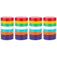 32 Pack Plastic Mason Jar Lids - Colored Mason Jar Caps Compatible for Kerr Wide Mason Jars (Wide Mouth)