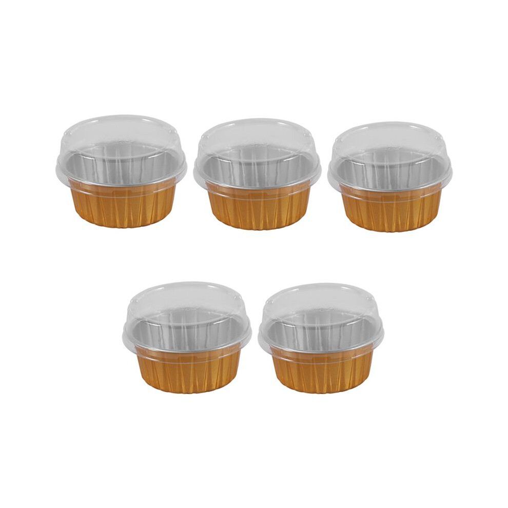 500Pcs Disposable Aluminum Foil Baking Cups Creme Brulee Dessert Oval Shape Cupcake Cups With Lids Cake Egg Tools Exogio