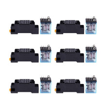 6X LY2NJ HH62P-L JQX-13F 220V AC Coil DPDT Power Relais 8 Pin mit PTF08A Sockel