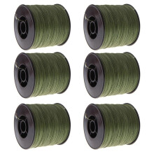 6pcs 300M Fishing  100 LB 0.55mm Strong PE Braid Green