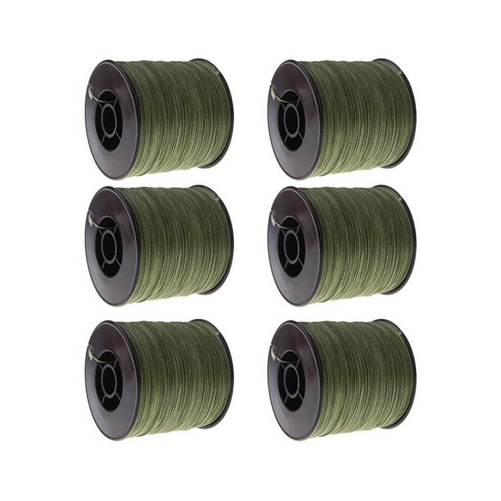 Exogio 6Pcs 300M Fishing 100 Lb 0.55Mm Strong Pe Braid Green