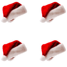 4X Chapeau de Père Noël Chapeau de Noël Costume de Jour de Noël Habiller En Peluche Chapeau de Noël épais Adulte