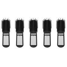 5X Spazzola per Capelli Pieghevole da Viaggio Portatile con Pettine Compatto Tascabile A Specchio-Nero