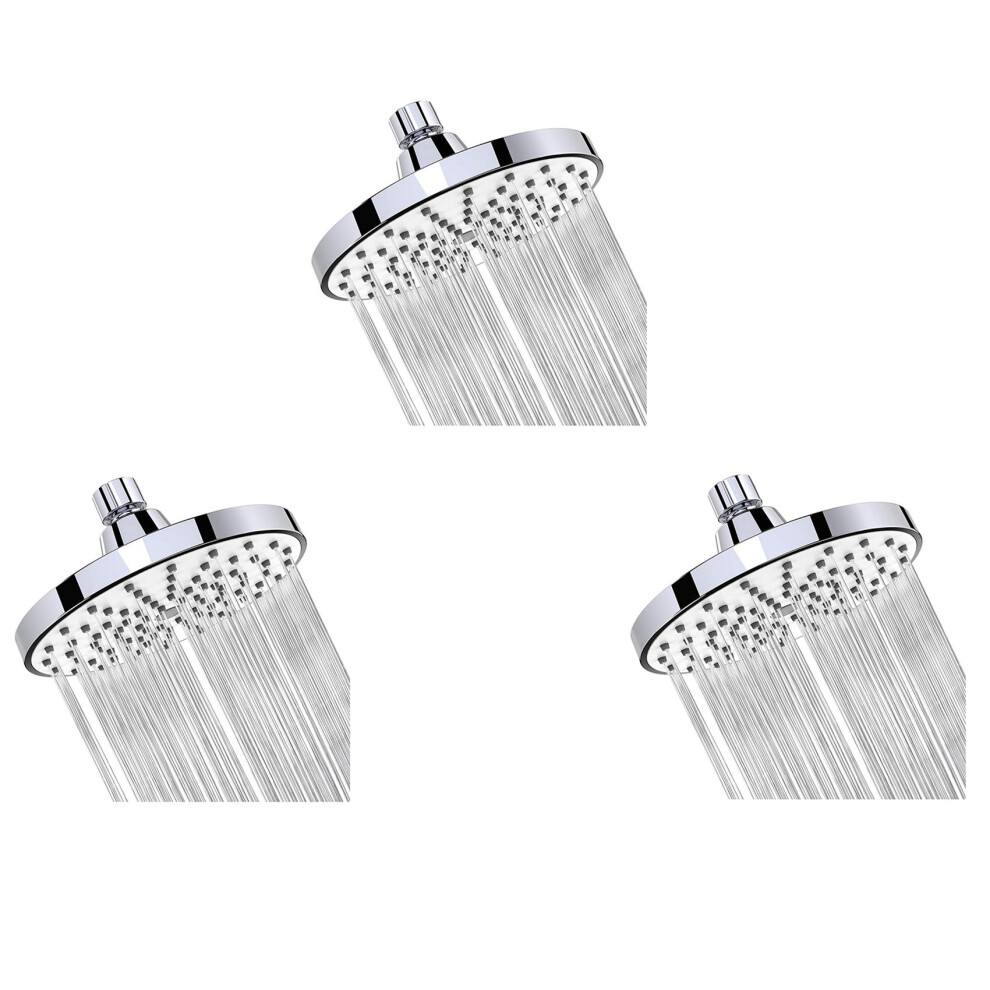 3X Shower 6 Inch Anti-Leak Anti-Clog Fixed Rain Showerhead Rainfall Spray Relaxation And Spa (Silver) 6033450164040