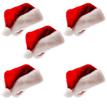 5X Santa Hat Christmas Hat Christmas Day Costume Dress  Plush Thick Christmas Hat Adult