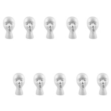 10 Stücke 27,5 x 52cm Unecht / Mannequin Kopf Weiblicher Schaum (Polystyrol) Aussteller Fuer Cap, Kopfhoerer, Haarzusaetze und Peruecken Frauen