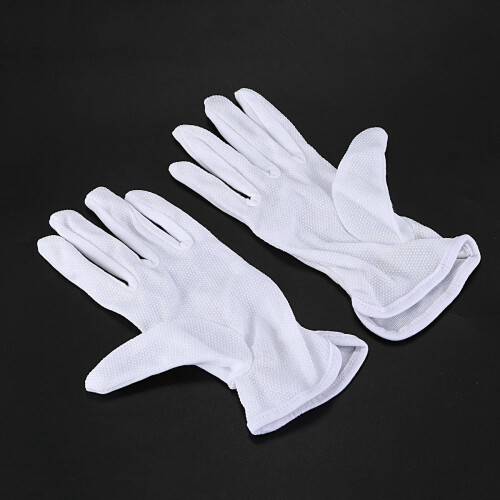 3X Pair Protective Anti-Slip White Cotton Work Driving Gloves 2