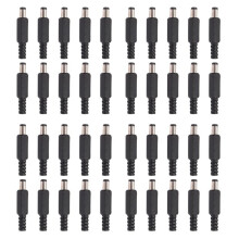 40 StÜCke 5,5X2,1mm Männlichen LöTen Walze Spitze Stecker Buchsen Gerade AnschlÜSse FÜR Strom Versorgung LED Leuchten Schalter Schwarz