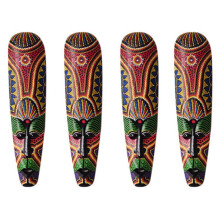 4X Holz Maske Wandbehang Ein Der Wand Massiv Holz Schnitzerei Bemalt Facebook Dekor Ein Der Wand Bar Dekoration Afrikanische Totem Maske Handwerk A