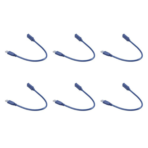 6X Cabo de Extensão Do Conector USB 3.0 Macho para Macho F/M Tipo um Azul 30cm