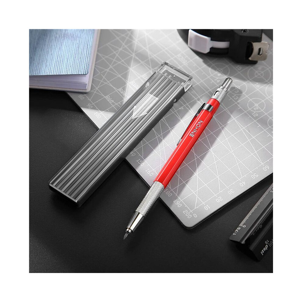 3X Welders Pencil With 36Pcs Silver Streak Refills, Metal Mechanical Welding Pencil Pipefitters, Fabrication, Red 6031688885836