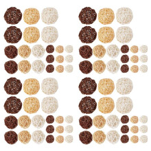 84 Pz / Misto 3 Colori Sfere Nel Rattan Riempitivi per Vasi per Decorazioni Natalizie per Feste di Nozze, Assortiti Nel Tre Dimensioni (3 cm / 5