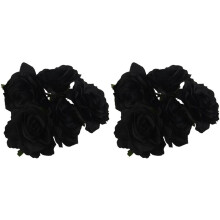 Rose Flower Hair Clip Dancer Pin  Flower Brooch 10 Packs Black
