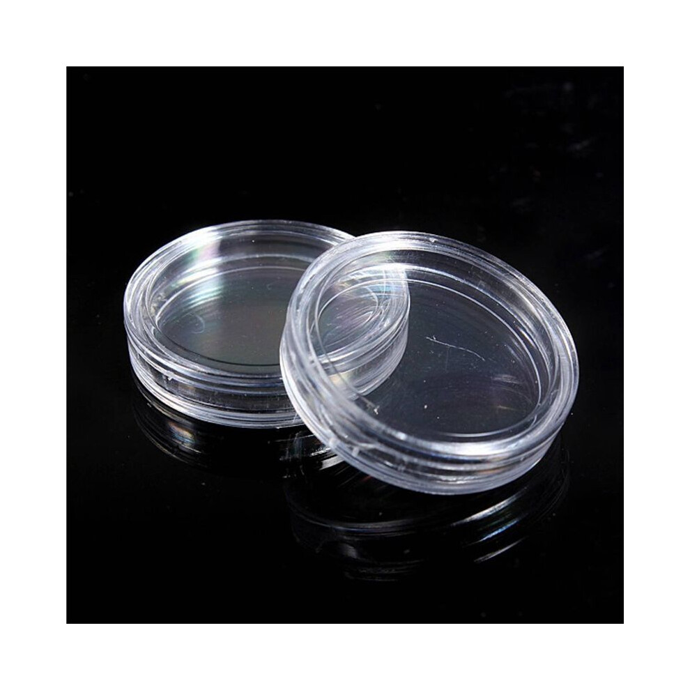 30 Pcs Small Round Transparent Plastic Coin Capsules Box 35Mm Exogio