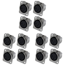 XLR-Buchsenbuchse 3-Polig - Gerätebuchsen Der D-Serie Größe XLR-F - 12-PACK