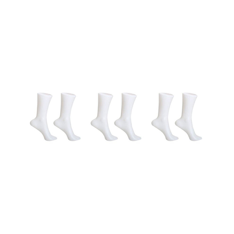 Exogio 6Pcs Female Foot Sock Sox Display Mold Short Stocking Mannequin White