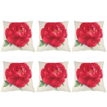 6X Vintage Floral/Flower Flax Decorative Throw Pillow Case Cushion Cover Home Sofa Decorative Rose