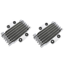 2X Refroidisseur D'Huile Moteur de Moto Radiateur de Refroidissement 85Ml Aluminium Argent Universel pour 100Cc-250Cc Moto SUV Atv