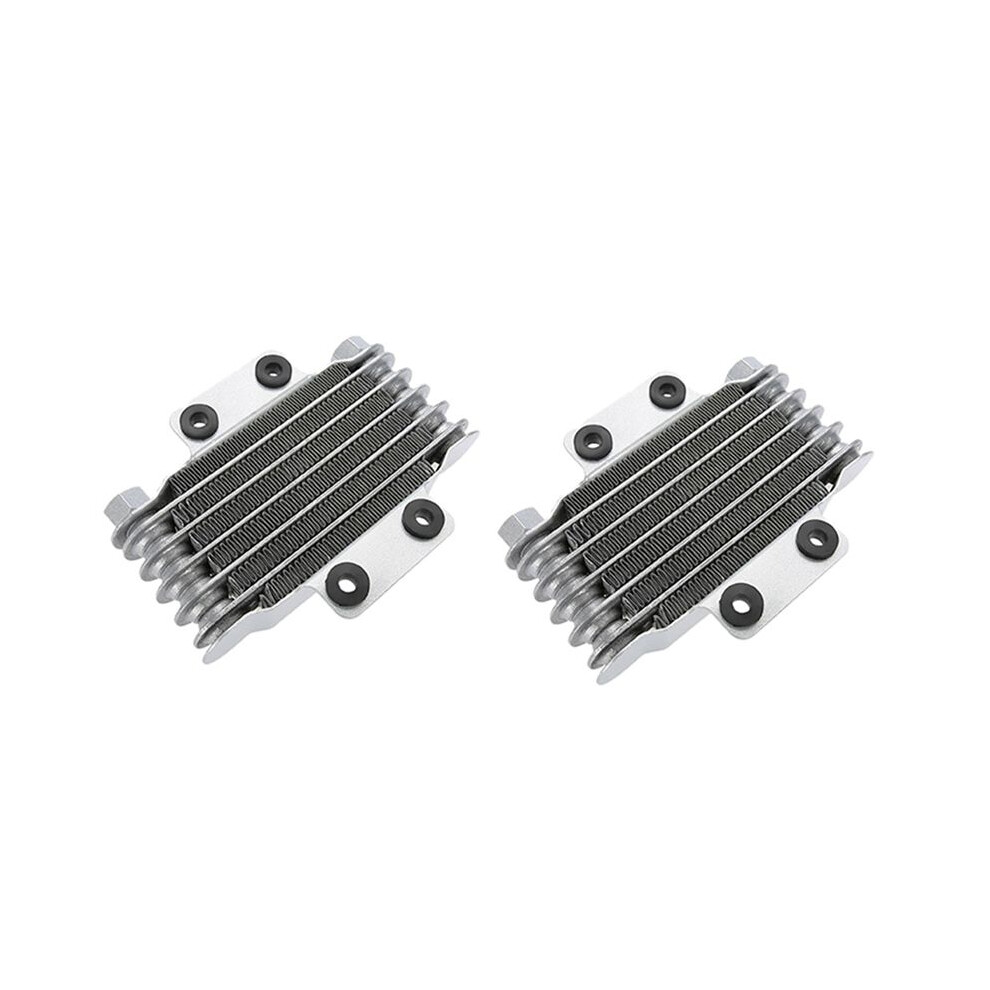 2X Motorcycle Engine Oil Cooler Cooling Radiator 85Ml Universal Aluminum For 100Cc-250Cc Motorcycle Dirt Bike Atv Silver Exogio