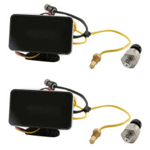2X 3 In1 LCD Car Digital Gauge Voltmeter/Oil Pressure/Water Temp 12-24V Universal