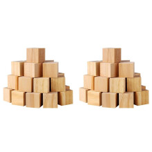 100Pcs Wood Square Square Blank Wood Blocks for Puzzle Making, Crafts, and DIY Projects