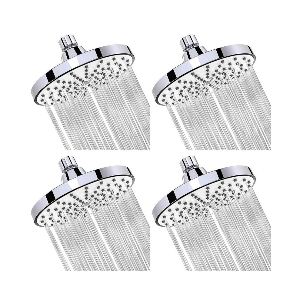 4X Shower 6 Inch Anti-Leak Anti-Clog Fixed Rain Showerhead Rainfall Spray Relaxation And Spa (Silver) 6031335780996