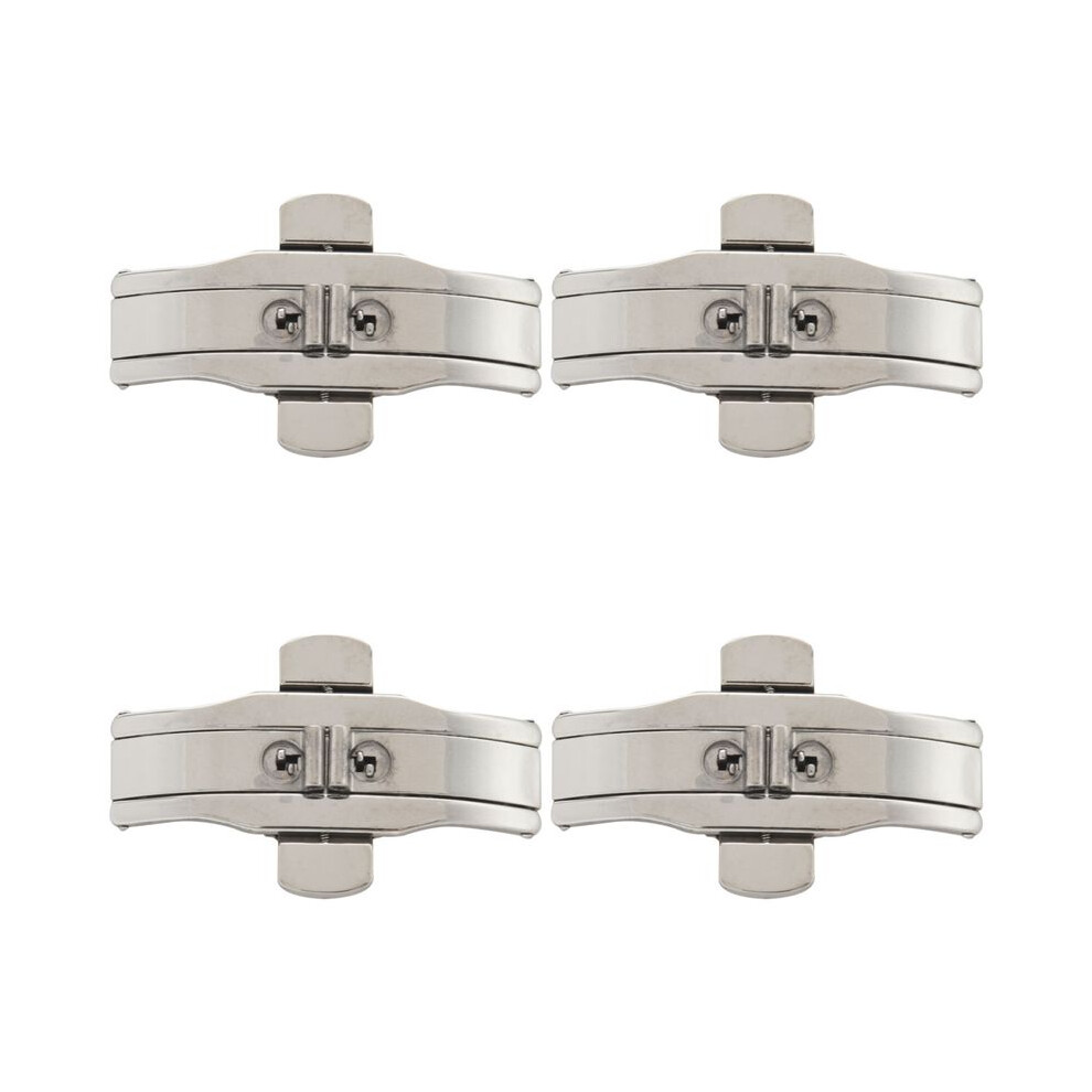 Exogio 4X Double Push Button Butterfly Clasp Buckle Silver For 21Mm Watch Band Strap