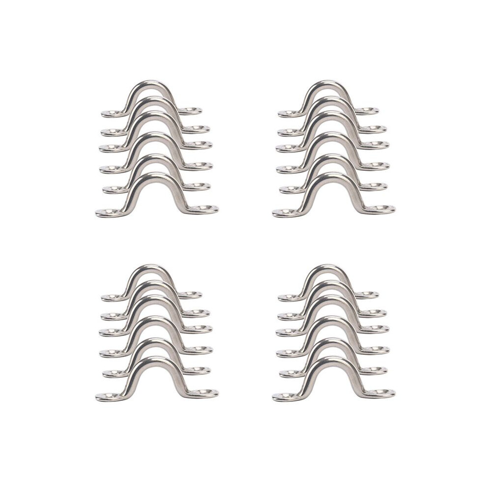 Typecat Pack Of 24 Stainless Steel Bimini Boat Top Pad Eye Eye Straps, Tie Down, Kayak Deck Loops, Tie Down Anchor Point