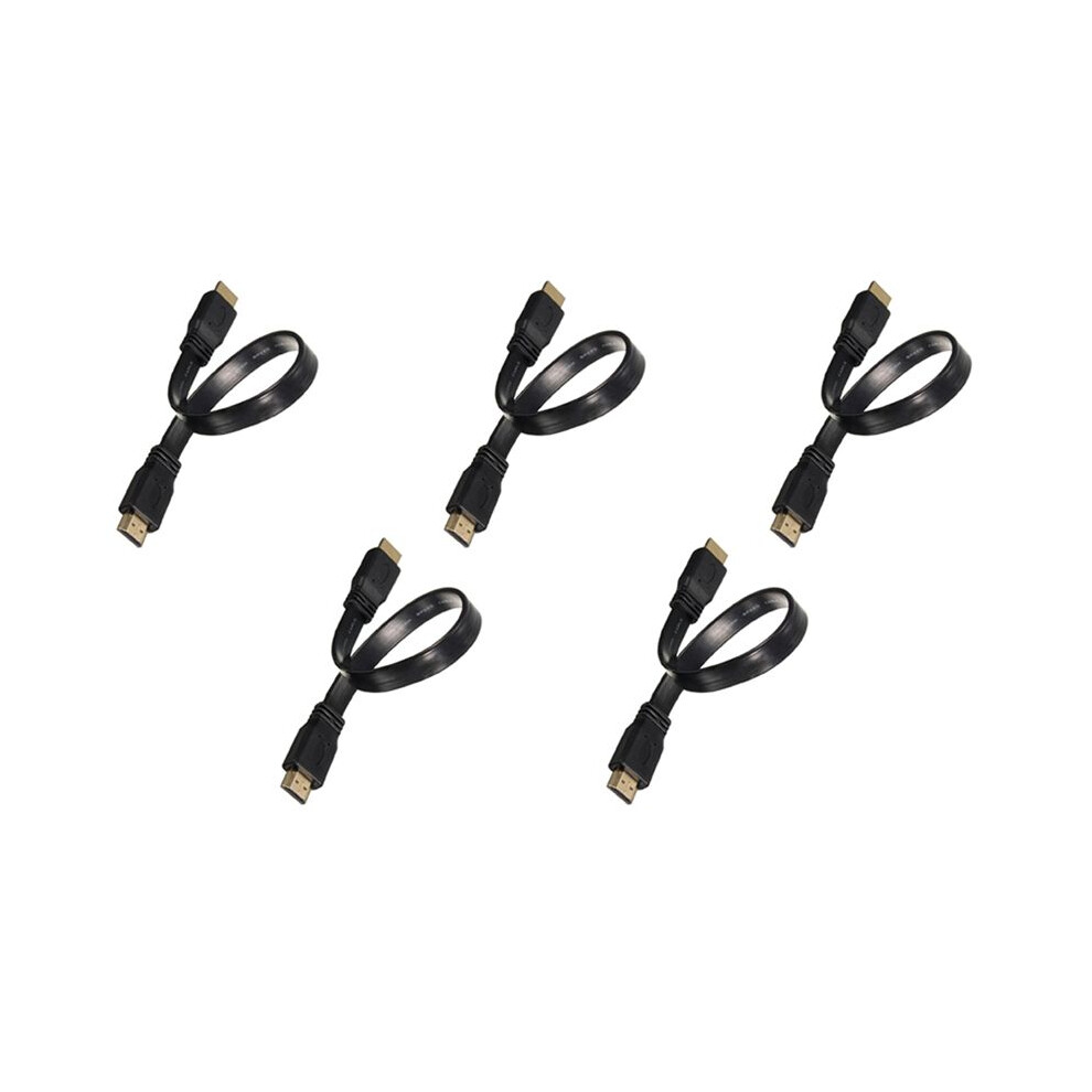 Photos - Cable (video, audio, USB) 5X Short Male to Male Plug Flat Cable Cord Full HD for Audio Video HDTV TV PS3