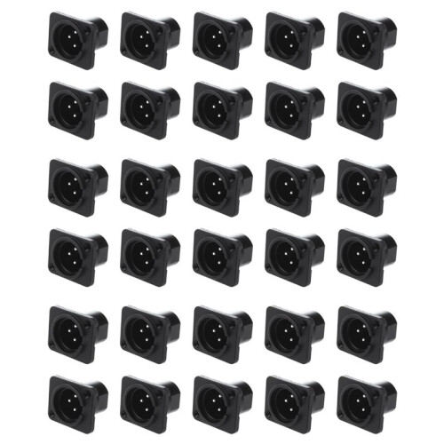 XLR Male Plug Straight Terminal Panel Mounted Connector 30 Pieces
