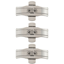 3X Double Push Button Butterfly Clasp Buckle Silver for 21mm Watch Band Strap