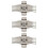 3X Double Push Button Butterfly Clasp Buckle Silver for 21mm Watch Band Strap 1