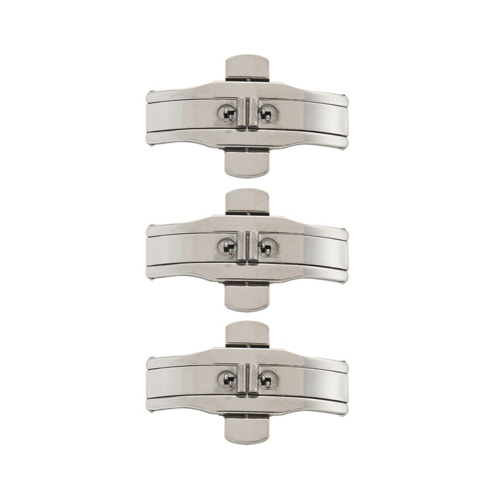 Exogio 3X Double Push Button Butterfly Clasp Buckle Silver For 21Mm Watch Band Strap