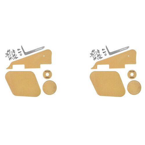 2Set Cream Pickguard /Cavity / Covers/Pickup Selector Plate /Bracket/Screws for Lp Style Guitar Replacement
