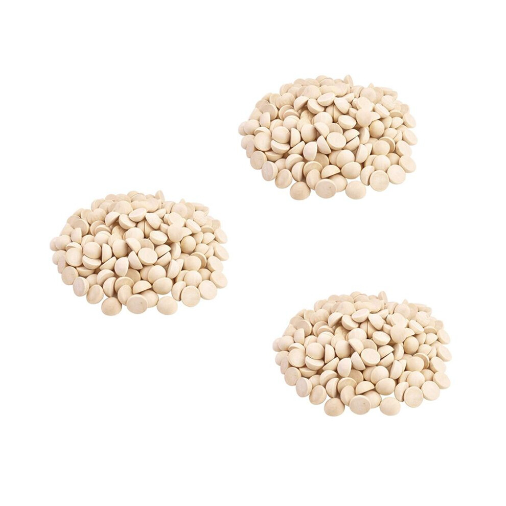 900Pcs Split Wood Balls Unfinished Half Wooden Balls Half Round Balls For Diy Arts Christmas Decoration 15Mm Exogio
