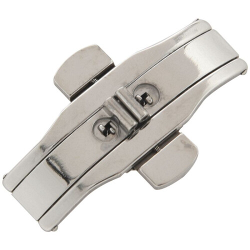 3X Double Push Button Butterfly Clasp Buckle Silver for 21mm Watch Band Strap 1