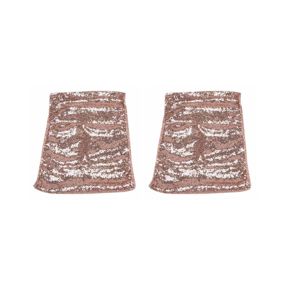 Exogio 2X Rectangle Sequin Tablecloth Banquet Table Runner Wedding Reception Party Decor, 1 Rose Gold