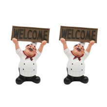 2X Kreative Startseite Geschenk Chef Dekoration Chef Hands Welcome Sign "WELCOME" Little Chef Crafts Home Decor Cafe