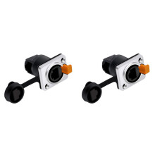 2X RJ45 Waterdichte Netwerkconnector 8P8C Vrouwelijke Paneelmontage-Aansluitingen RJ45 Ethernet-Connector (Stijl 4)