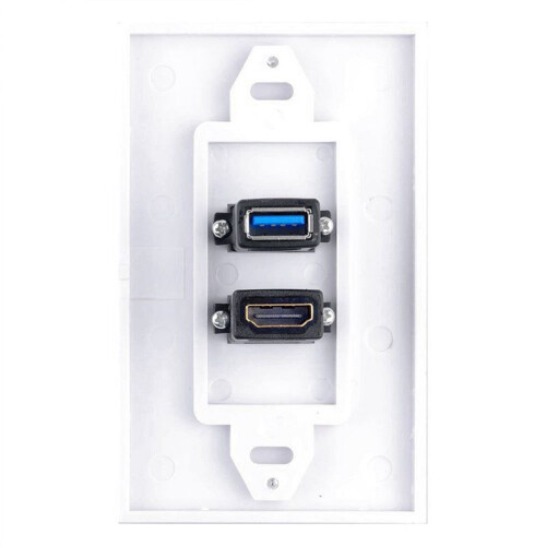 8X 2 Anschluss  + USB 3.0 Haupt Wand Panel Panel Buchse Extender Weiß 2