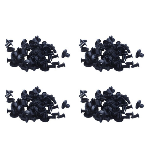 100 Pcs Plastic Push in Bumper  Door Rivets Clip 8mm Hole Black