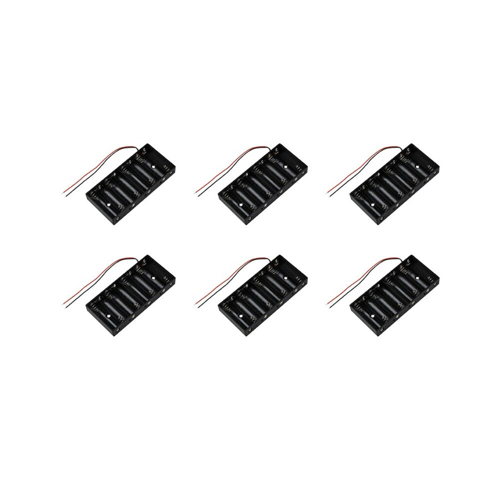 New Plastic 48 X 1.5V Aa 2A Cell Battery Holder Storage Box Standard 12V Case With Lead Wire Black Exogio