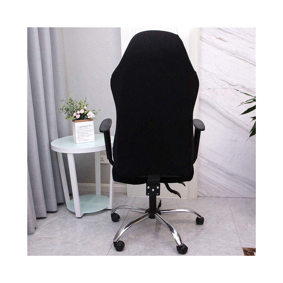 Exogio 2X Elastic Electric Gaming Chair Covers Household Office Internet Cafe Rotating Armrest Stretch Chair Cases(Black)