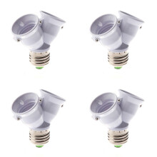 4X E27 1 bis 2 E27 LED-Licht-Lampen-Birnen-Adapter-Konverter Split-Splitter-Sockel