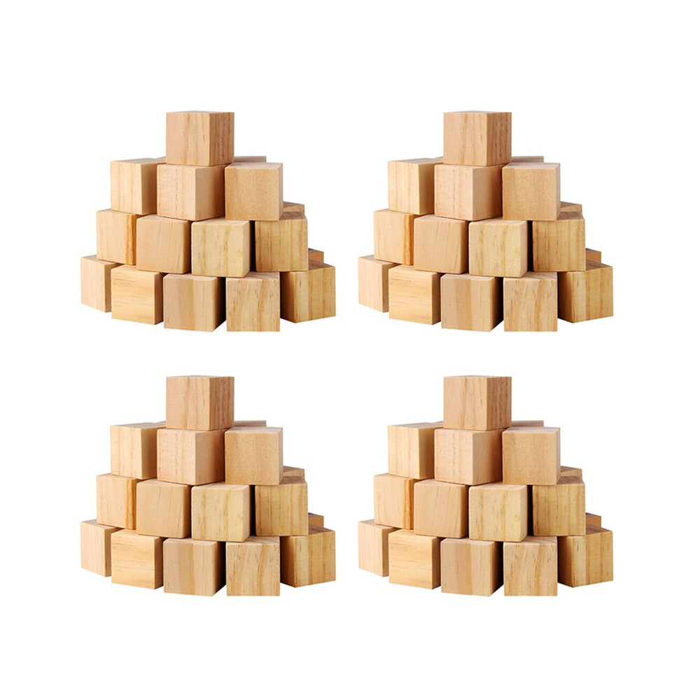 200Pcs Wood Square Square Blank Wood Blocks For Puzzle Making, Crafts, And Diy Projects Exogio