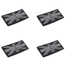 4X FASHION Union Jack UK Flagge Abzeichen Patch Stick ZurÜCk 10 x 5 cm NEU, (Schwarz / Grau)