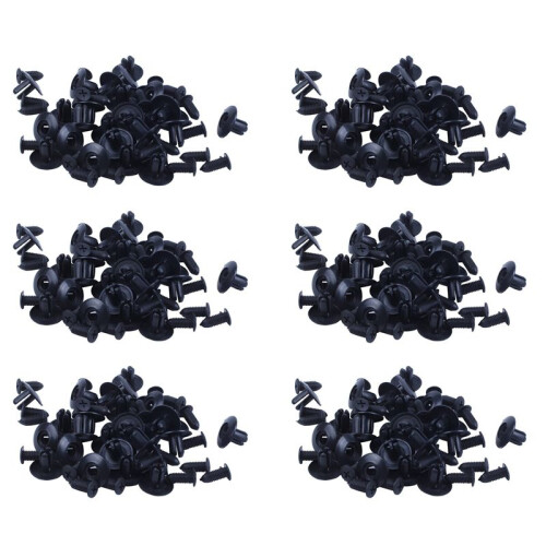 150 Pcs Plastic Push in Bumper  Door Rivets Clip 8mm Hole Black