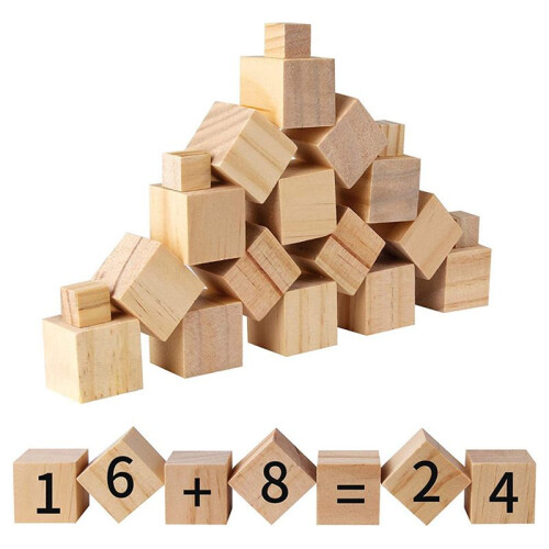 200Pcs Wood Square Square Blank Wood Blocks for Puzzle Making, Crafts, and DIY Projects 1