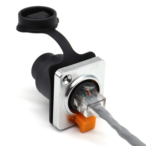 2X RJ45 Waterproof Network Connector 8P8C Female Panel Mount Sockets RJ45 Ethernet Connector(Style 4) 1
