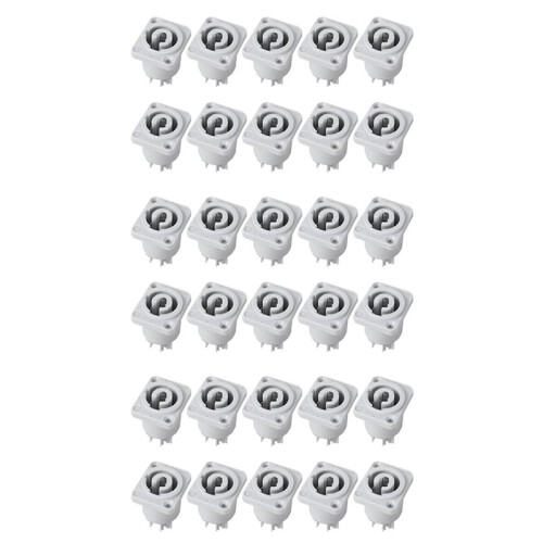 30PCS Powercon Connector 3 Pins 20A 250V Power Speaker Panel Socket Female for LED Screen Stage Lighting,Grey